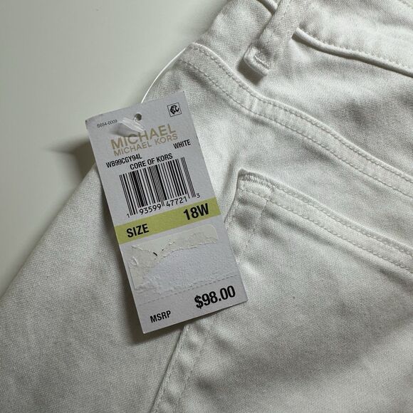 Michael Kors Selma Skinny Jeans Women Plus Sz 18W White Minimalist Comfy Casual - Picture 5 of 15